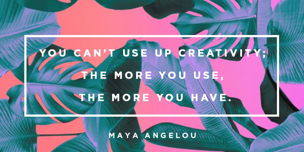 jennperron's tweet photo. You can't use up #creativity. The more you use, the more you have. #FeelingInspired #MayaAngelou #quotes http://t.co/mxwckjgf3I