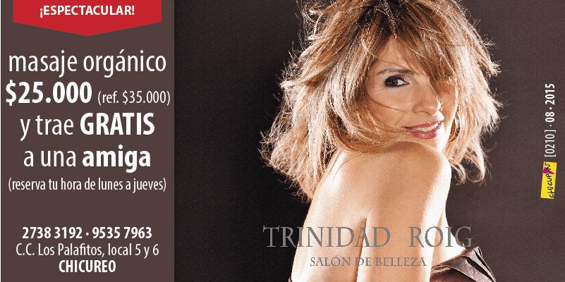 chicupon's tweet image. TRINIDAD ROIG, descuento masaje orgánico y gratis a una amiga