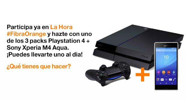¡Cuéntanos por qué necesitas YA la #FibraOrange y gana un pack Playstation4 + Xperia M4 Aqua! bit.ly/1EfSrN1