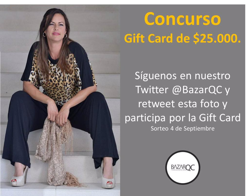 Concurso <a href="/BazarQC/">QuinoCasarino</a>  te regala gift card de $25.000 síguenos y comparte <a href="/GABYZAMBRANO16/">GABRIELA ZAMBRANO</a> <a href="/EAlbasetti/">Eliana Albasetti</a> <a href="/Mey_SantaMaria/">Mey Santa Maria</a>