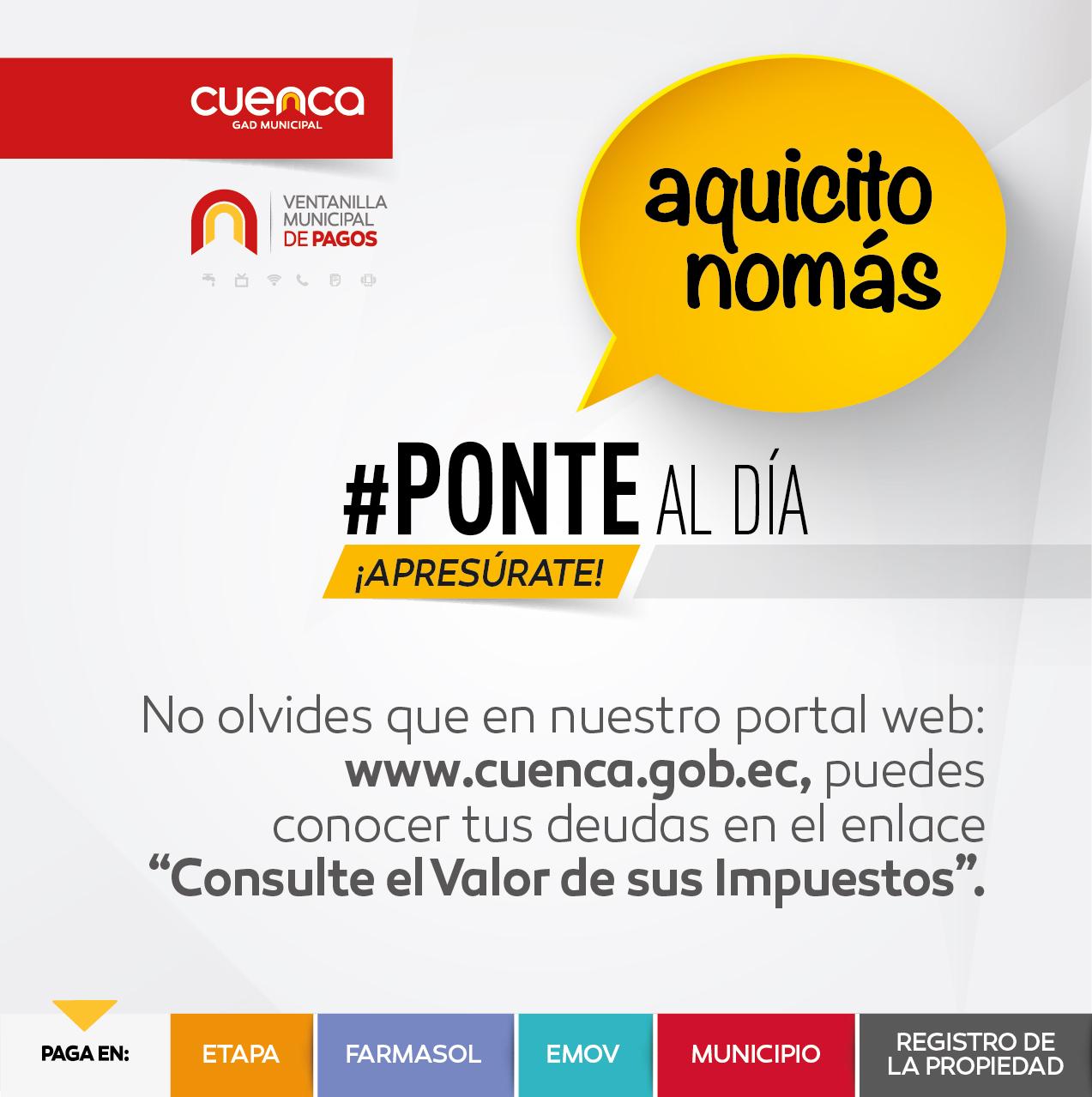 Por cierto solitario Honestidad Municipio Cuenca on Twitter: "#PonteAlDía en todos los puntos de #AquicitoNomás con 100% de descuento hasta el 8/Sep. @CholaCabrera @RadioK1ec http://t.co/rlerbg86qY" / Twitter Por cierto solitario Honestidad Municipio Cuenca on Twitter: "#PonteAlDía en todos los puntos de #AquicitoNomás con 100% de descuento hasta el 8/Sep. @CholaCabrera @RadioK1ec http://t.co/rlerbg86qY" / Twitter