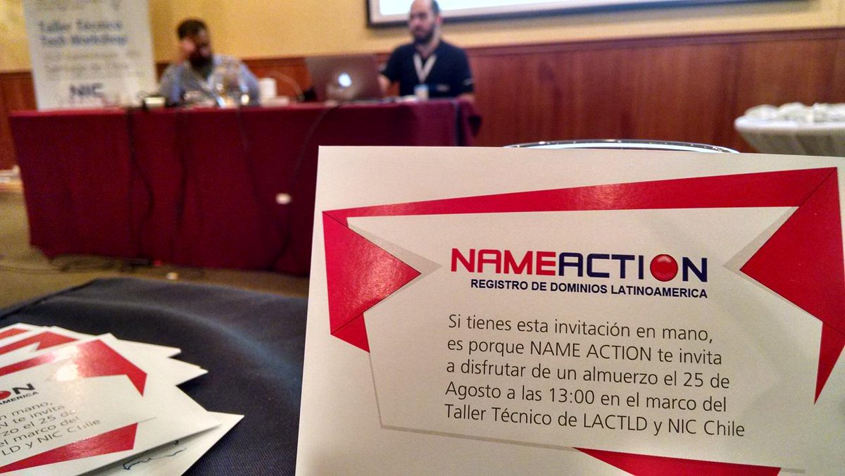 LACTLD's tweet image. Invitación @NameActionNews en taller #LACTLDtec10 en Santiago: ¡Gracias!