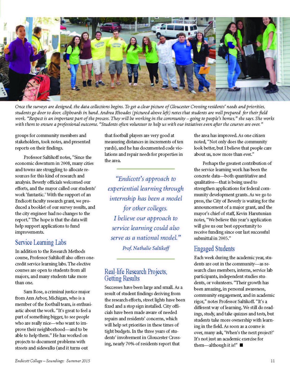 NorthShoreCDC's tweet photo. @EndicottCollege featured our community service work in their Soundings Magazine @beverly_ma #learningwhileserving http://t.co/yYeLKLM7FO