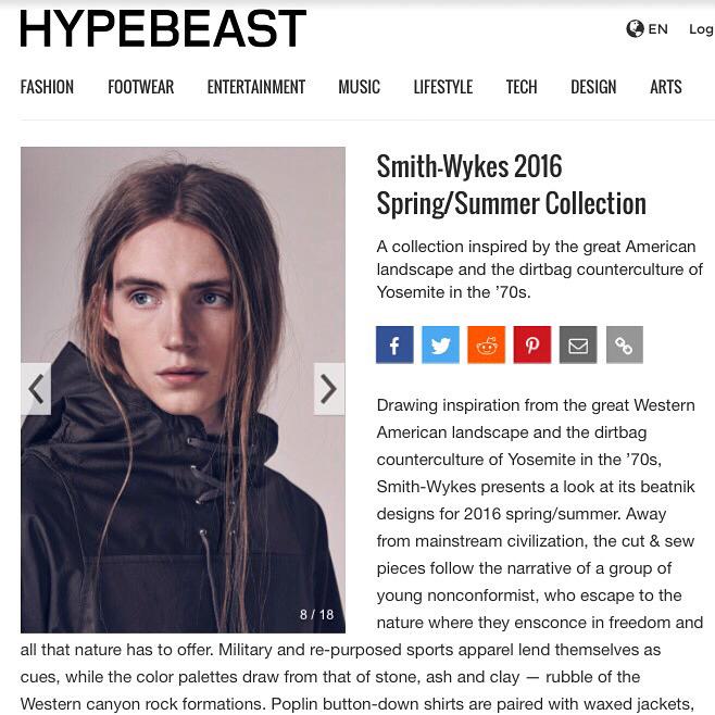 Thank you <a href="/HYPEBEAST/">HYPEBEAST</a> for featuring our Spring Summer 2016 collection!