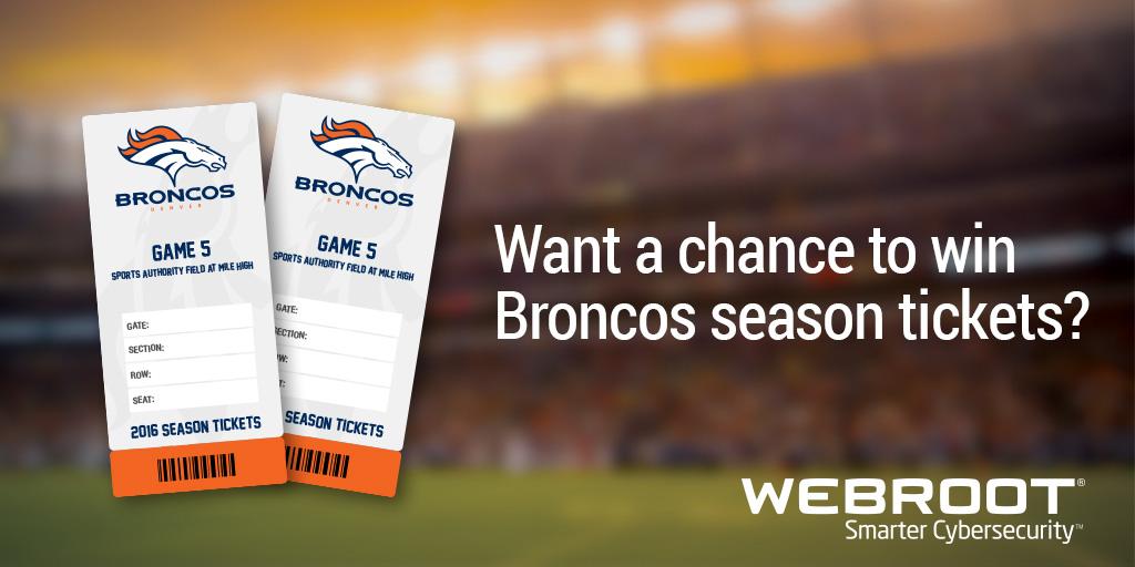 Webroot's tweet image. See why the #Broncos trust Webroot and enter for a chance to win season tix: webroot.com/broncos