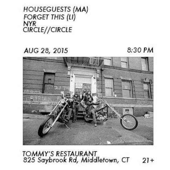 I'm booking this gig on Friday #nyr #circlecircle #houseguests #forgetthis Middletown, CT 21+