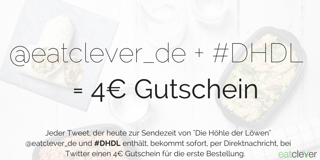 eatclever_de's tweet photo. 4€ Vergünstigung auf deine Verpflegung für heut Abend :) #eatclever #DHDL http://t.co/7RwDi5aGf7