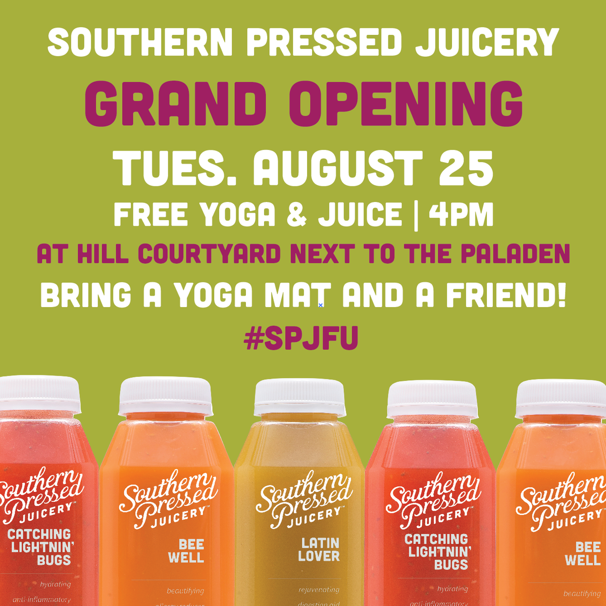 FU_Orientation's tweet photo. Only an hour until free yoga and juice in the Hill Courtyard, sponsored by @SouthernPressed! #Furman #FU19 #SPJFU http://t.co/SyoxeGIcJ9