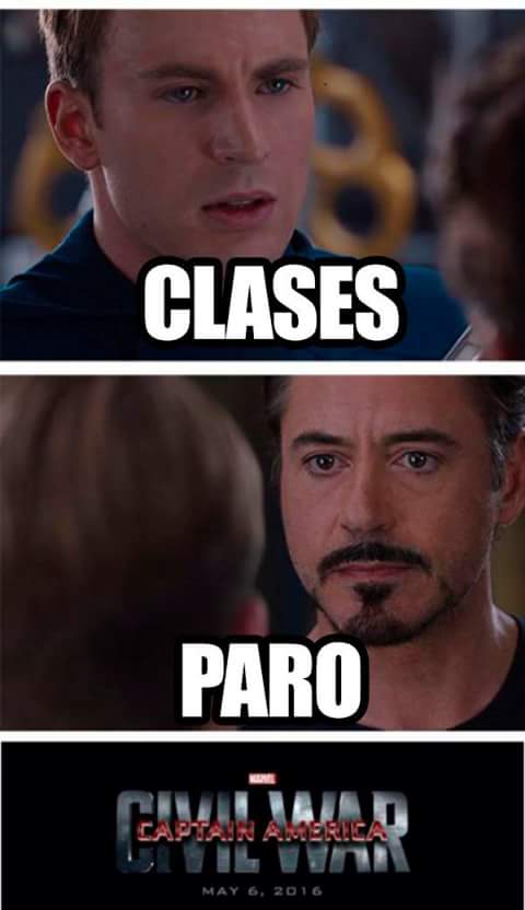 Primer paro del semestre y mi carrera esta así ... #TeamAmerica #uah