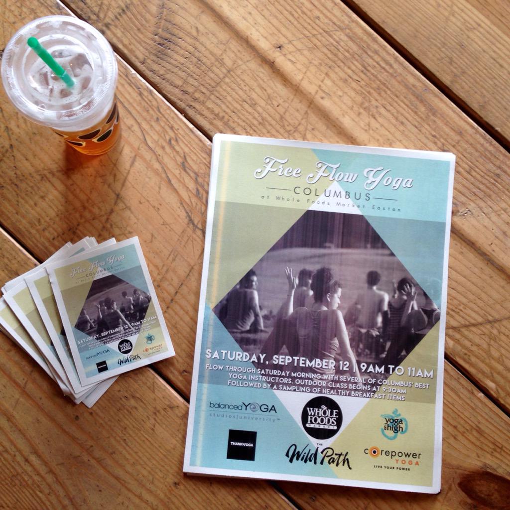 tdufres's tweet photo. Hey, #Cbus. Holla at Sept. 12 in your 📅. Free yoga and brunch and drank. @WholeFoods. #lifeincbus http://t.co/iheA4IH559