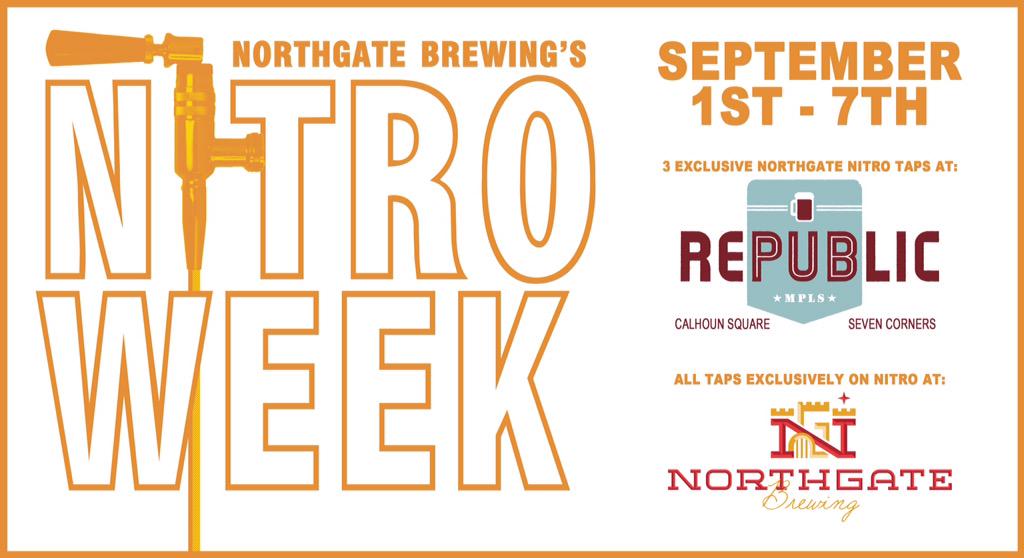 NorthGateBrew's tweet photo. One week from today #NitroWeek starts @republicmn 7C, Uptown, & The Pub @ NorthGate http://t.co/AEF7SW7Sy5