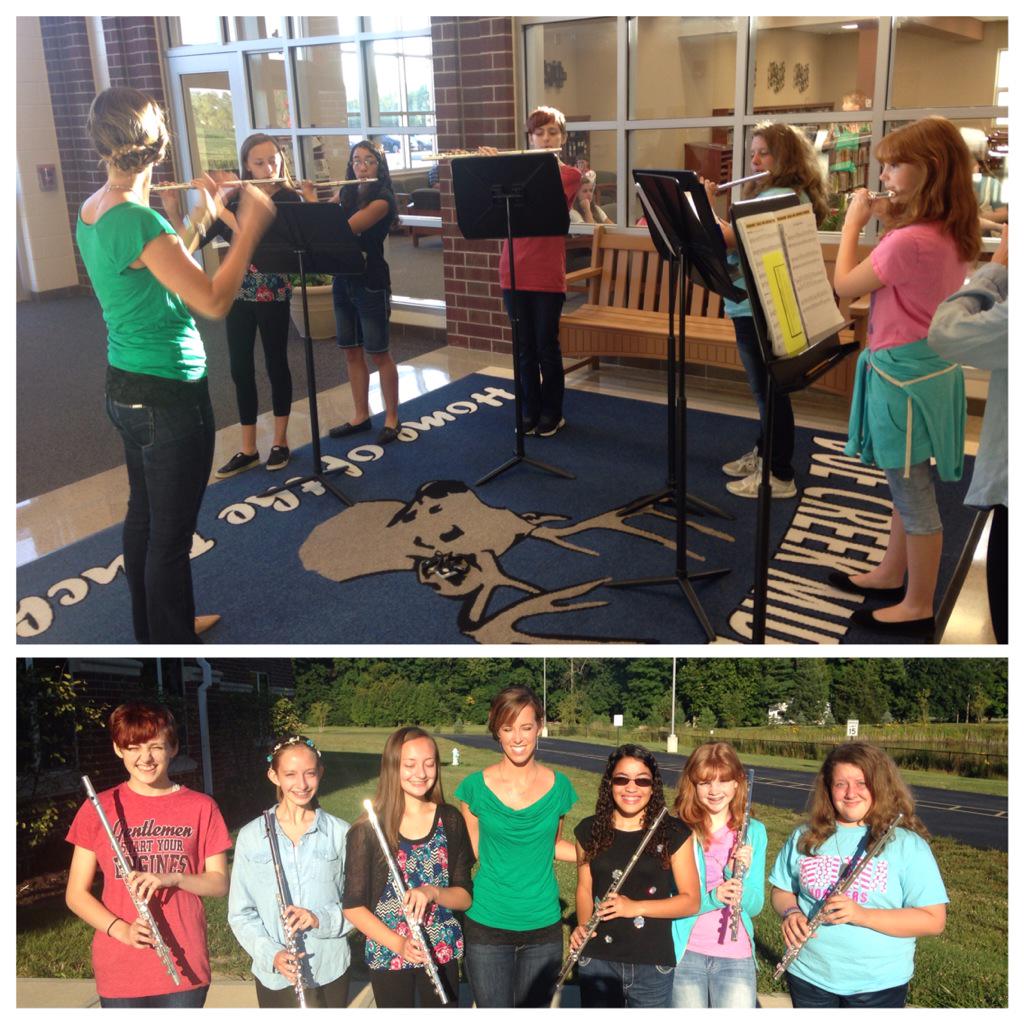 JamesRVoelz1's tweet photo. This group of flautists rehearsed the Star-Spangled Banner this morning. They sounded amazing. #shbucks #dcmsband http://t.co/rkilfYEfVU