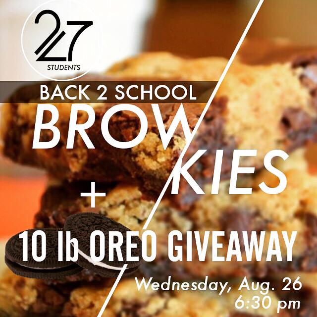 sbcstudents247's tweet photo. WHAT?! BROWKIES?!! 10LBS OF OREOS?!!! 😱🍪 its all happening tomorrow at 6:30!! #bringyosquad #247day #itsgoingdown http://t.co/R3ZOGLxpxI