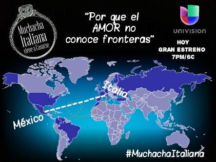 ¡HOY GRAN ESTRENO! #MuchachaItaliana por <a href="/Univision/">Univision</a> <a href="/LiviaBritoP/">Livia Brito</a> <a href="/JoseRon3/">José Ron</a> <a href="/elavelden/">Ela</a> @CandelaMarquezH <a href="/JPMinor/">jose pablo minor</a>