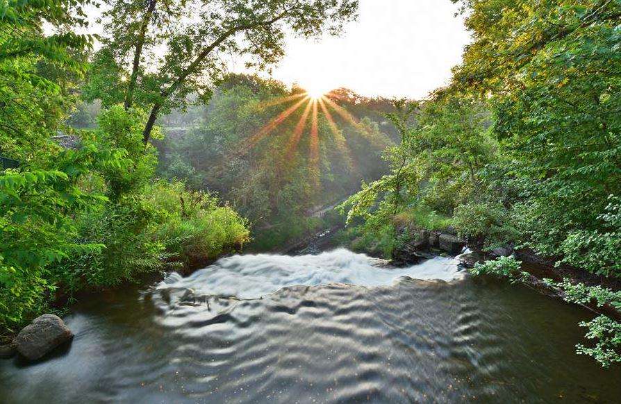 FOX9's tweet image. Photo of the day: Sunrise at Minnehaha Falls. Submitted by: Justin Pruden #Minneapolis