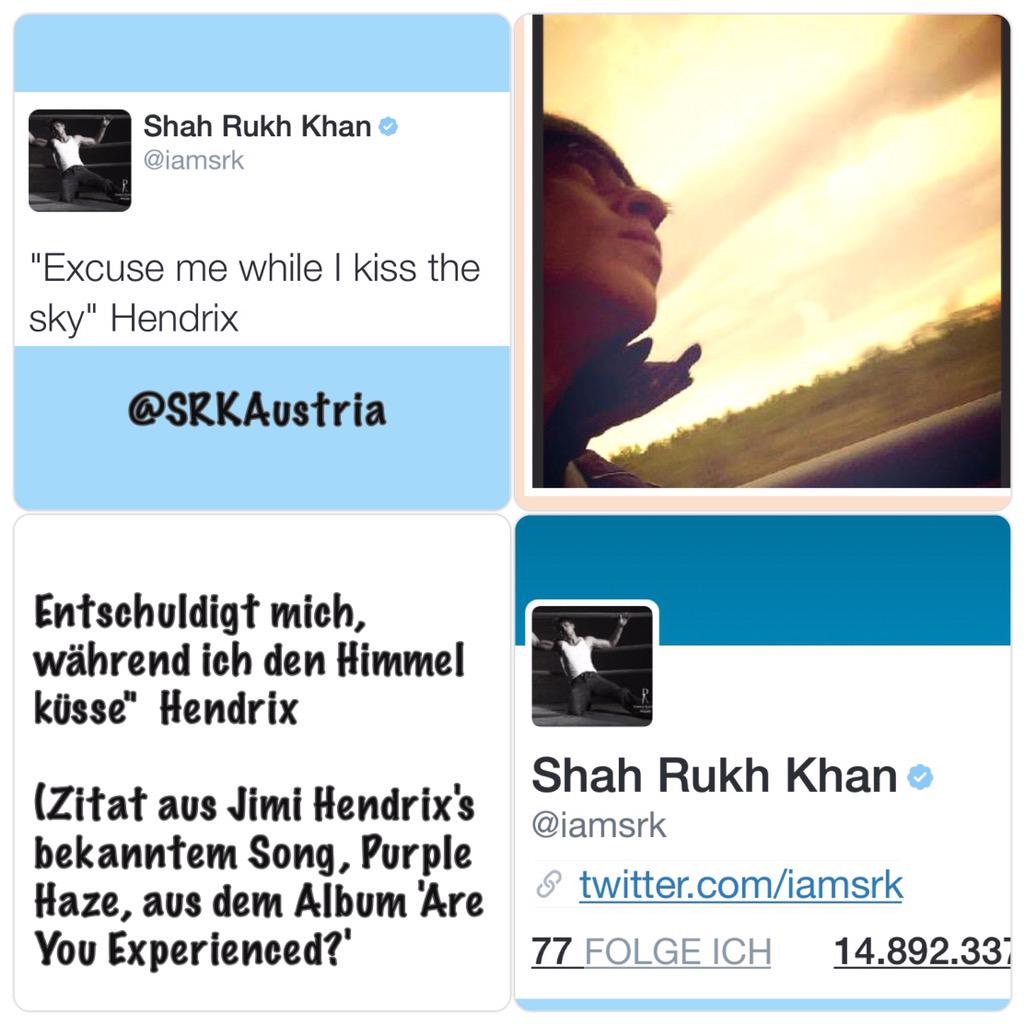 Shah Rukh Khan On Twitter Excuse Me While I Kiss The Sky Hendrix