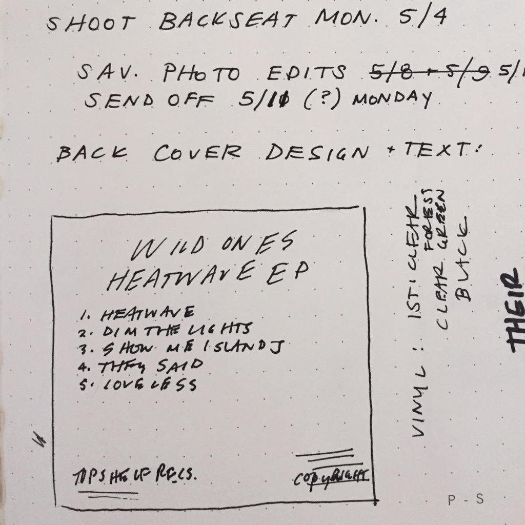 wildonestheband's tweet photo. Going through my album art notes from last spring βοΈπ #HeatwaveEP http://t.co/Uw5kcNzwPo