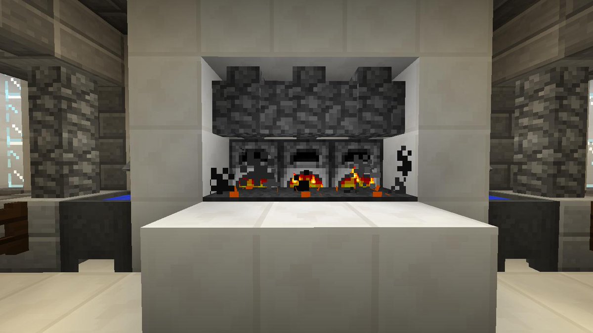 lmfaocraft's tweet image. [Detail] Use fire under carpet blocks to make a grill!