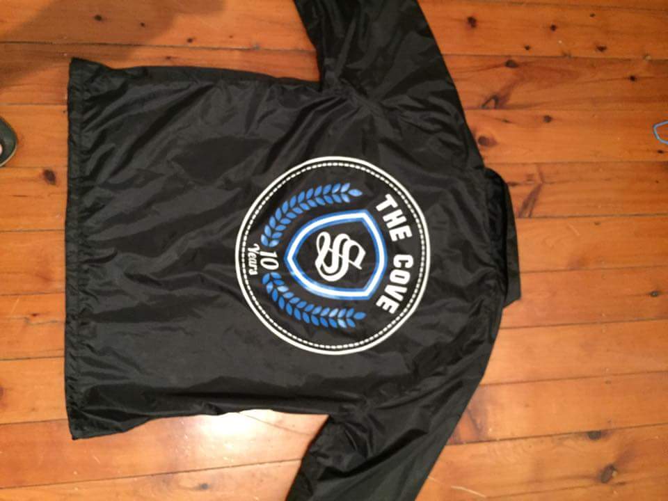 TheCove23's tweet photo. First look at our windbreakers available tonight at the @ParksideBarSYD http://t.co/p0e0SiDZIy