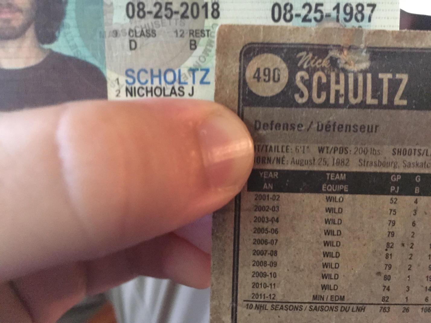  Can you wish a happy birthday to my same name/bday friend Nick Schultz. Been keeping his card for years. 
