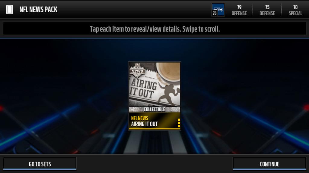 KRAELO's tweet image. Finally got the last collectible for NFL News Set @EAMaddenMobile! That was a #MaddenMobileGrind 😂