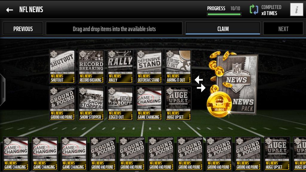 KRAELO's tweet image. Finally got the last collectible for NFL News Set @EAMaddenMobile! That was a #MaddenMobileGrind 😂