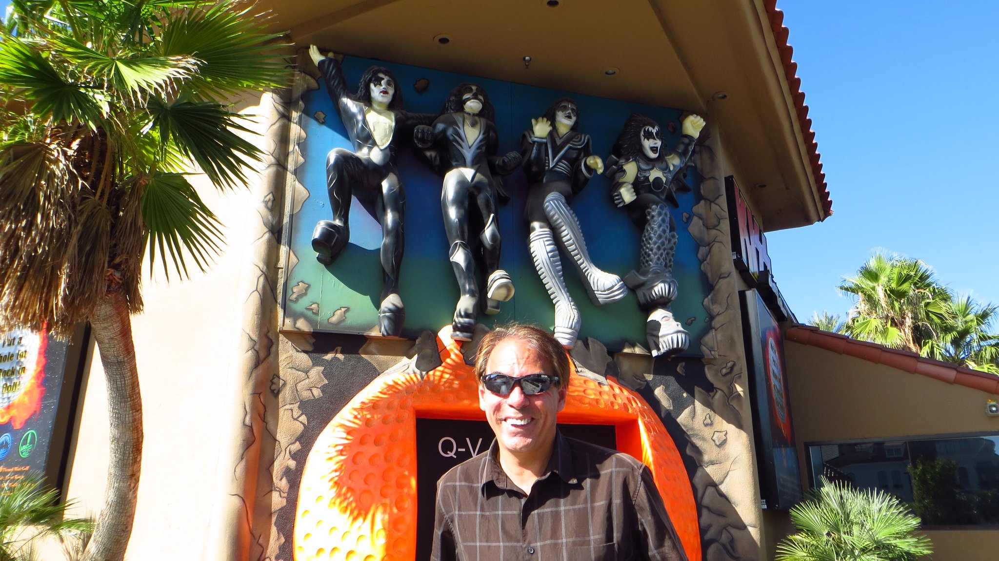 8/25 Happy Birthday Gene Simmons of KISS.  Here at KISS Glow in the Dark Miniature Golph in Las Vegas, Nevada 
