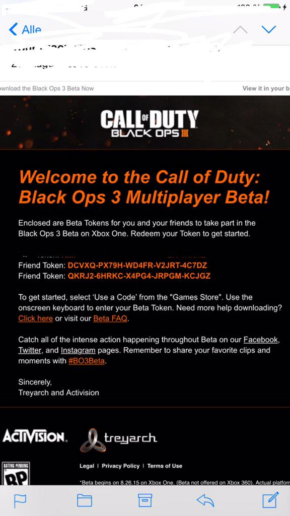 AQ13R's tweet image. fuck it takes to long to wait for 10retweets! here are 2 #BlackOps3BetaCode s :)