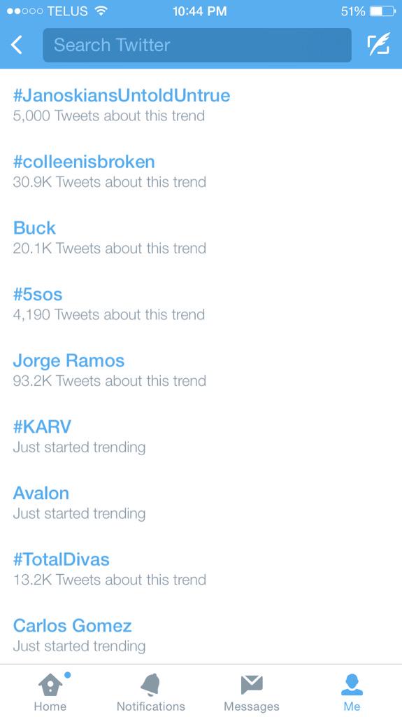 highonlevi's tweet photo. @ColleenB123 @JoshuaDtown YOURE TRENDING NUMBER TWO!! #ColleenIsBroken http://t.co/e7LKeDZpJ4