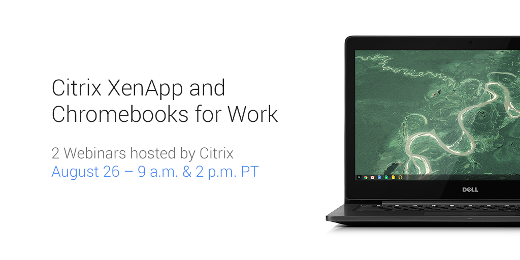 GoogleWorkspace's tweet photo. Calling @Citrix admins: #Chromebooks are ready for work. Join a Citrix webinar to hear more. http://t.co/ThxaMfSPFF http://t.co/jok7LyYgTm