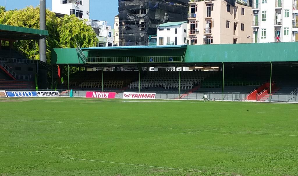 UmarNaseerMV's tweet photo. Glad to see the pitch of the National Stadium return to its beauty. http://t.co/sesbxTcKsu