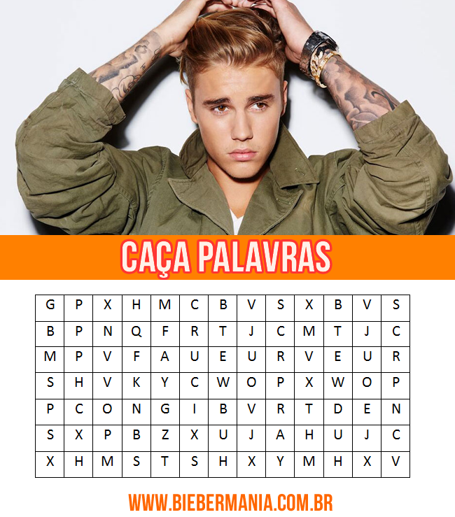 biebersmaniabr's tweet photo. CAÇA PALAVRAS: Respondam com = 

VoteForJustinNOW #MTVHottest Justin Bieber http://t.co/sK7MZaPXZA