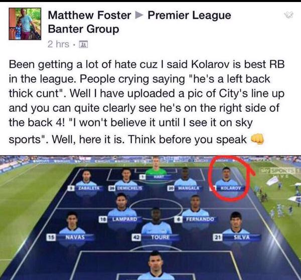 FootySuperTips's tweet photo. The most deluded football fan you'll ever see. http://t.co/Z4y71UMkUK