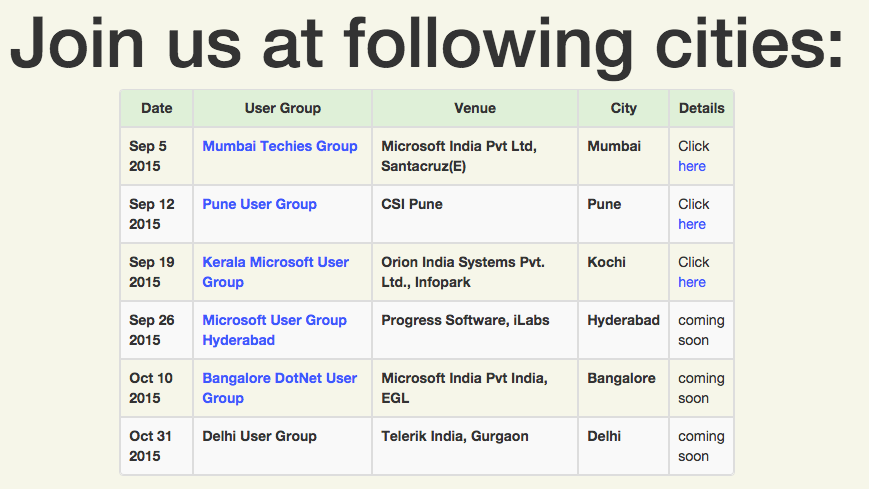 NativeScript's tweet photo. The #SummerOfNativeScript is touring India! Join us at one of the following events https://t.co/0YGABX2fke http://t.co/nGyb7OAWx1