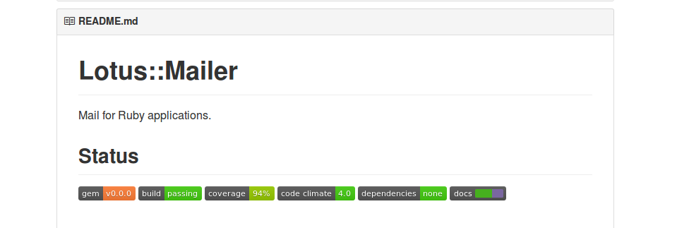 teamdeigirls's tweet photo. build:passing. YEY! Our mailer gem is almost done! #rgsoc #lotusrb #mailergem http://t.co/TfbWwcD6z9