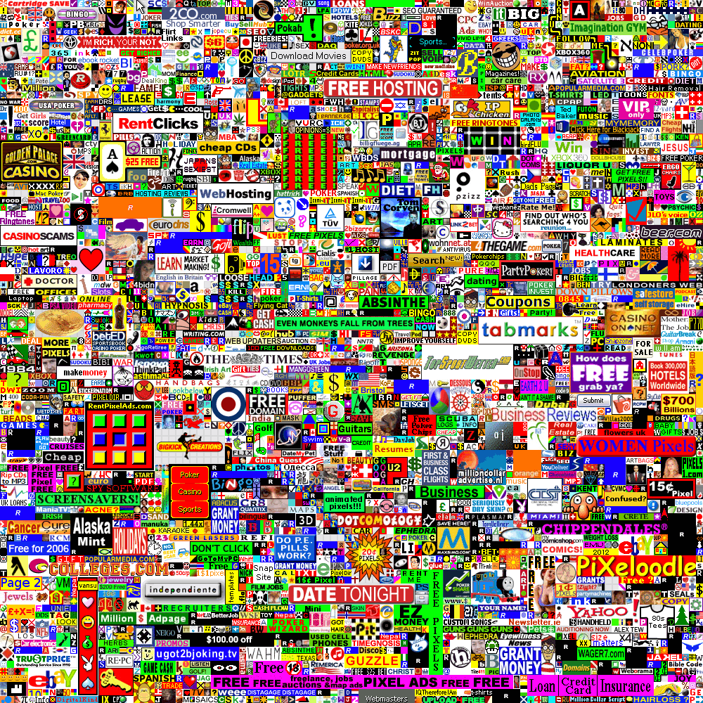 tewy's tweet image. Launched The Million Dollar Homepage 10 years ago today.. how time flies!