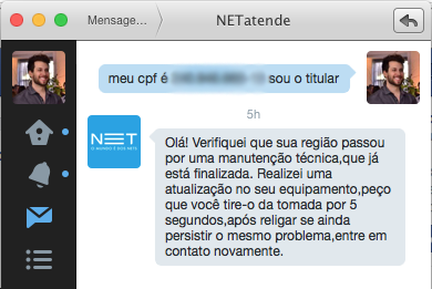 amercio's tweet image. HAHAHA @ProblemaComNET veja uma das respostas "fofas" e nada automatizada da @NETatende