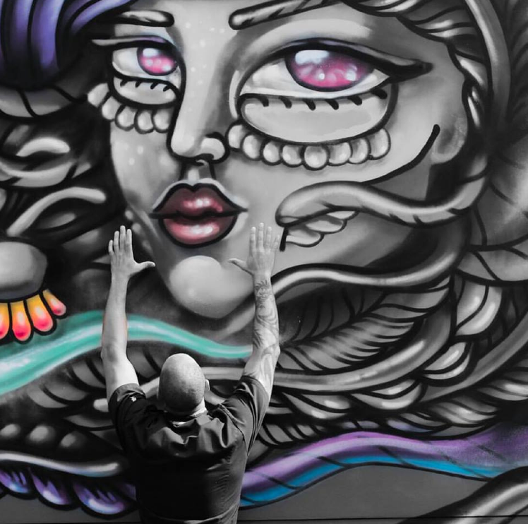 ChottoMatteLDN's tweet image. Head chef Michael Paul has just had his weekly #nikkei Power Up from our mural - head to Chotto Matte now! #chefpower