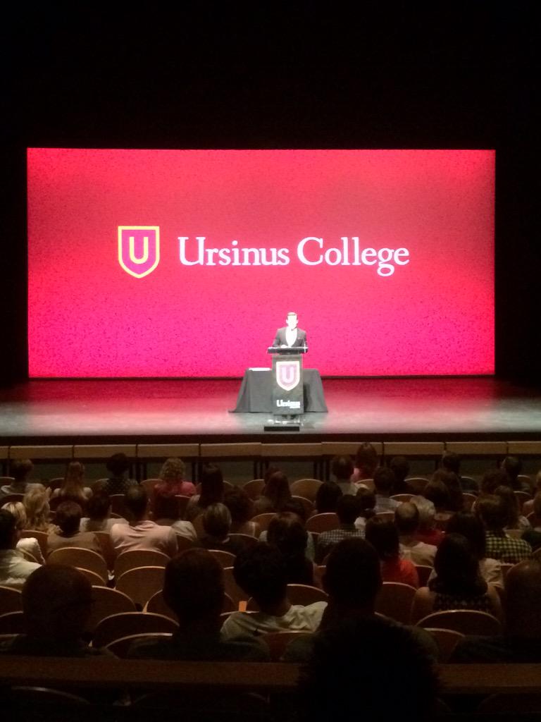 UrsinusAdmit's tweet photo. @bblomberg presenting his #StateoftheCollegeAddress @UrsinusCollege. We're excited for the future! http://t.co/WewzXzaKbk