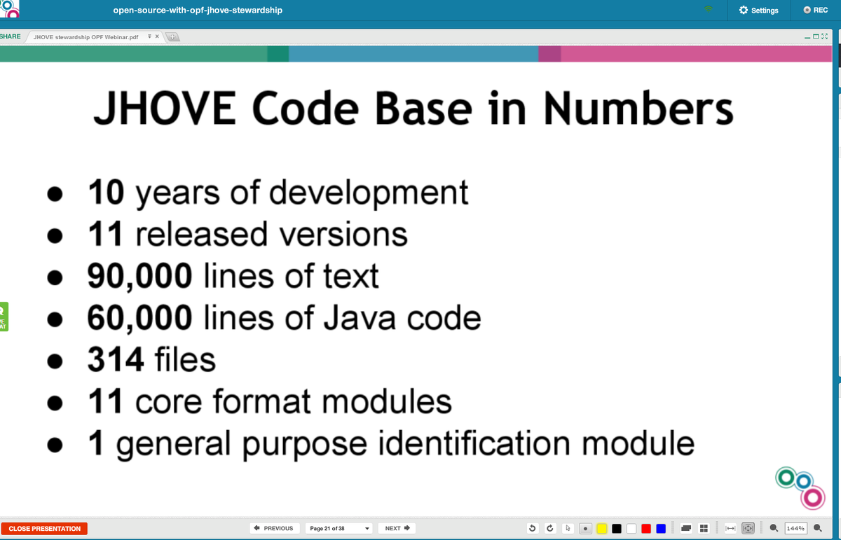 Opf Underway With Our Jhove Stewardship Webinar Jhove Codebase In Numbers Digitalpreservation Http T Co U8z8sjsz5w