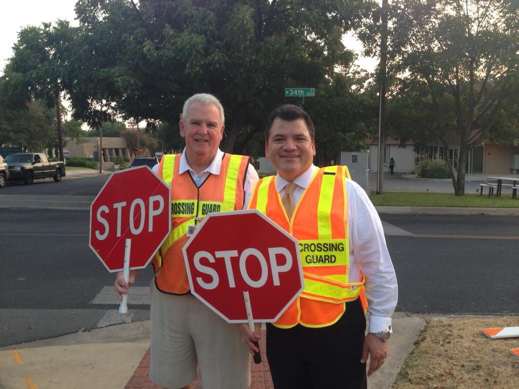 Safety first! Getting tips from the crossing guard pros at <a href="/BrykerPanthers/">Bryker Woods</a>.