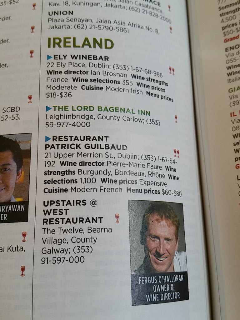 clontarfwines's tweet image. Wine Spectator&apos;s &apos;greatest wine lists&apos;: @elywinebars, @LordBagenalInn, @RPGuilbaud and @thetwelvehotel 
#winelists