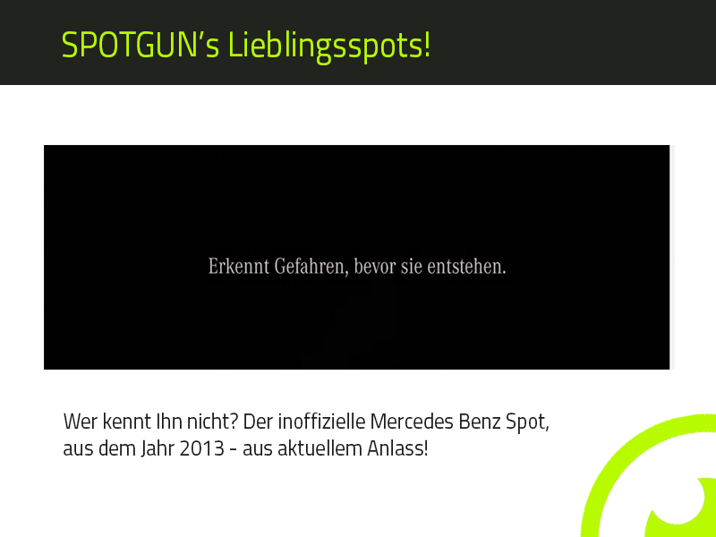 SPOTGUNapp's tweet photo. Wer kennt nicht den inoffiziellen #MercedesBenz Spot aus dem Jahr 2013?
Hier gehts zum Spot - http://t.co/uIk5oWyZkb http://t.co/rajkaKcw4t