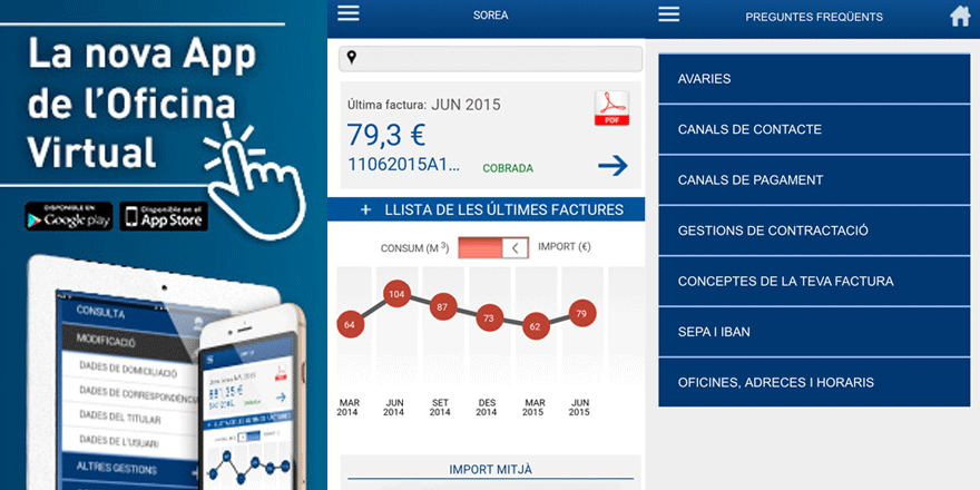 Veolia_Cat's tweet photo. Des d'on vulguis, ja pots gestionar el teu contracte de l’aigua amb la nova App. Ja disponible per a #IOS i #Android! http://t.co/YKMIZddjHh