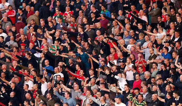 Red Army on Jan Breydel Stadium #mufc #RedArmy