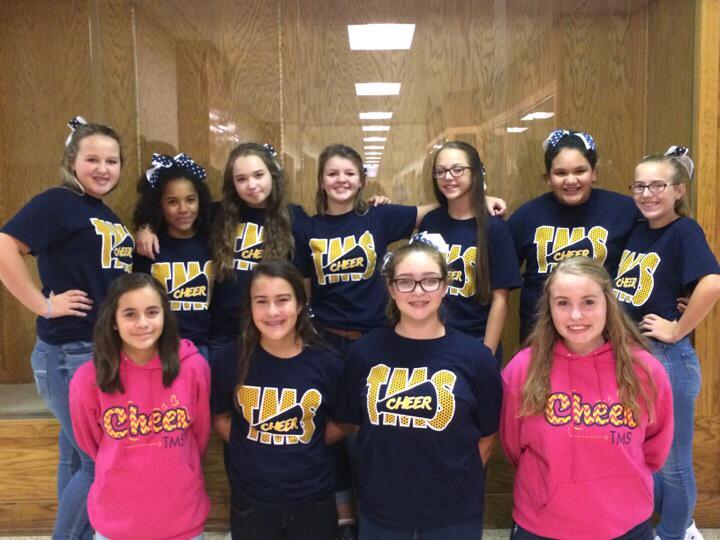 MrsBoydTMS's tweet image. Spirit wear came in just in time for our first game! #tmscheer #gobluedevils