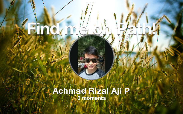 Rizzal_Permana's tweet photo. Find me on #Path now! Go to: http://t.co/fuaI7qmlBS! #thepersonalnetwork http://t.co/NORvz1NcYl