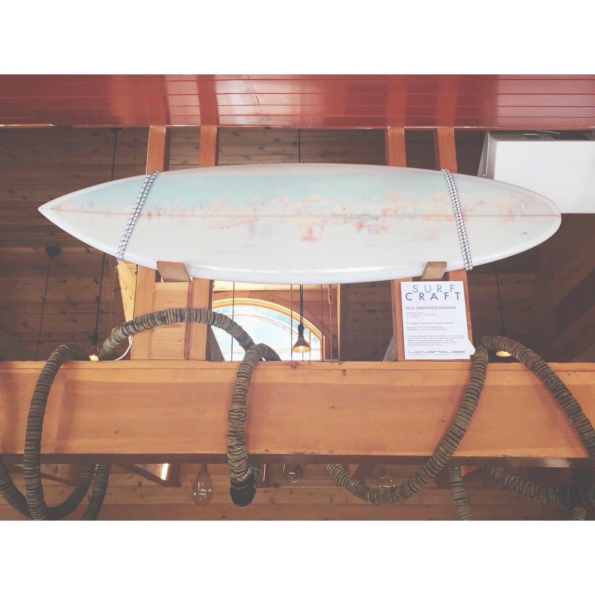 .<a href="/iscags/">Isca G-S</a> custom surfboard on display @ Rusch! Head to <a href="/Paddle8/">P8</a> to bid to support <a href="/LongHouseEH/">LongHouse Reserve</a>: paddle8.com/auction/longho…