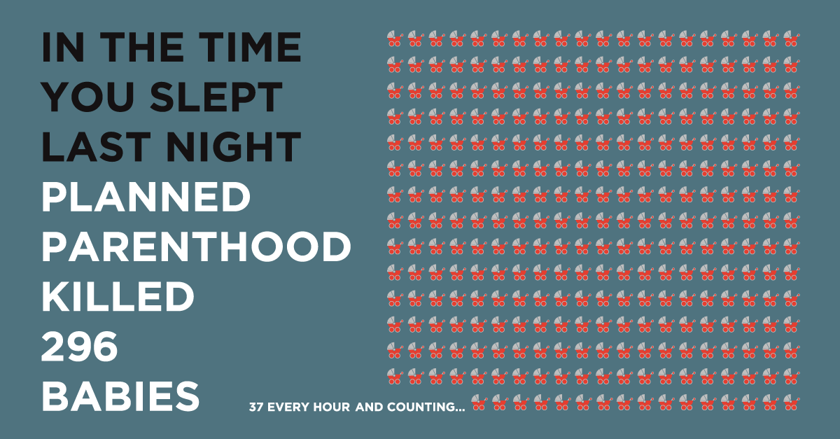 joshbyers's tweet photo. In the time you slept last night Planned Parenthood killed 296 babies.
#DefundPP http://t.co/JHCJnoewhg