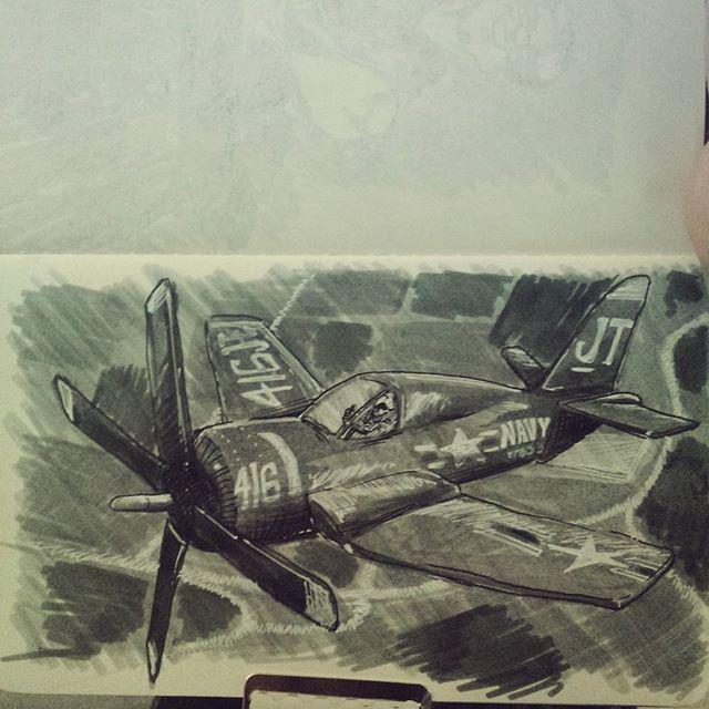 ArtByAnthonyV's tweet photo. #daildrawingchallenge on #facebookgroup. A #navyplane in #grayscale in my #moleskibeske… http://t.co/25qWDvAsMg http://t.co/5AV8wWPH2z